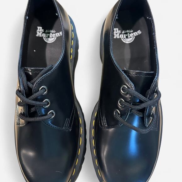 Dr. Martens 1461 Quad Platform Retro Black Smooth Shoes Size 9 New Without Box - Picture 3 of 8